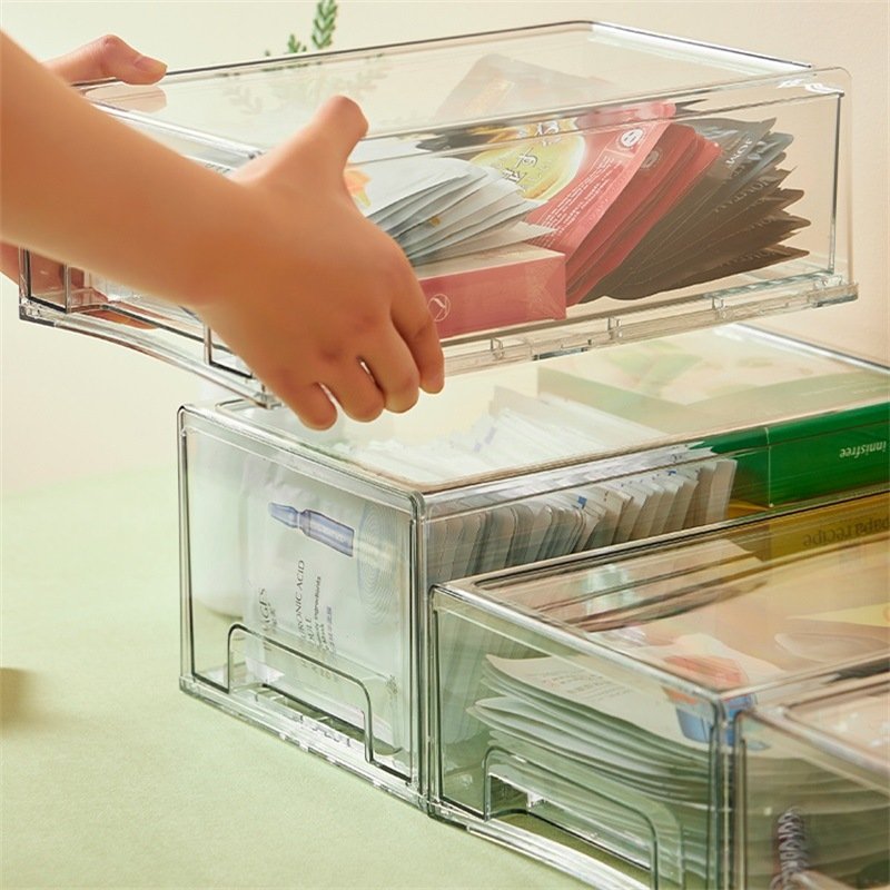 Choice Fun Plastic Portable Acrylic Cosmetic Storage Box Makeup Organizer Transparent Modern Rectangle Shell Plastic Jewelry Box
