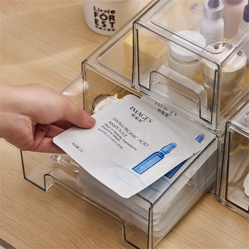 Choice Fun Plastic Portable Acrylic Cosmetic Storage Box Makeup Organizer Transparent Modern Rectangle Shell Plastic Jewelry Box