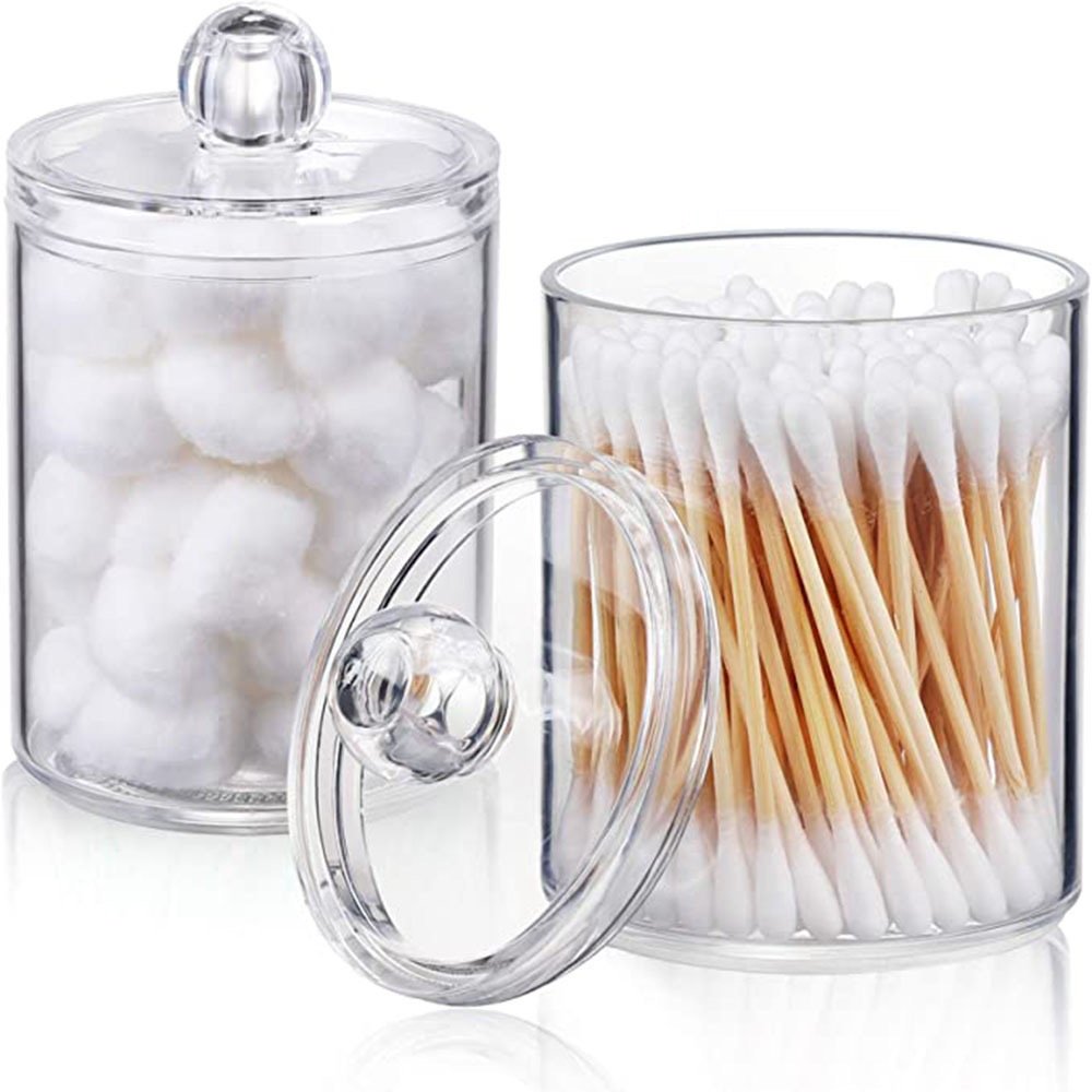 Makeup Organizer Round Cosmetic Storage Cotton Pad Dispenser Container Holder Organizer