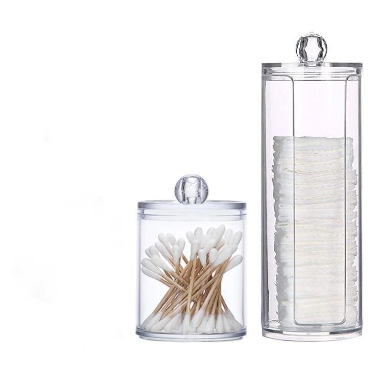Makeup Organizer Round Cosmetic Storage Cotton Pad Dispenser Container Holder Organizer