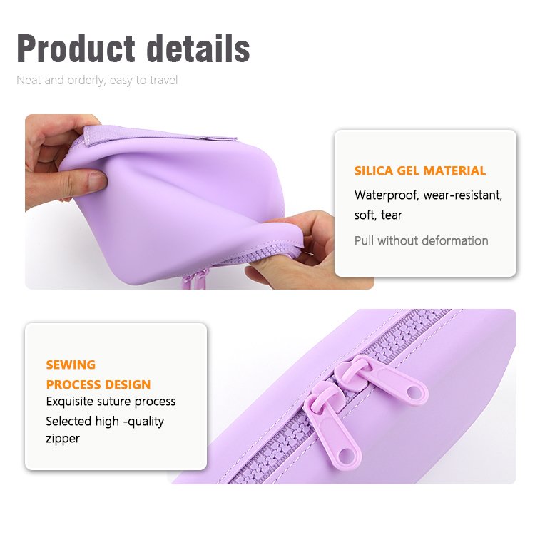 Youngshen 2024 Custom Silicone Cosmetic Organizer Bag Waterproof Makeup Case With Lining Portable Makeup Brush Holder Case