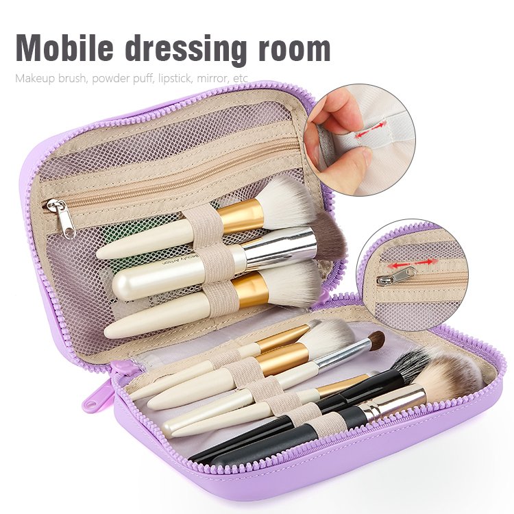 Youngshen 2024 Custom Silicone Cosmetic Organizer Bag Waterproof Makeup Case With Lining Portable Makeup Brush Holder Case