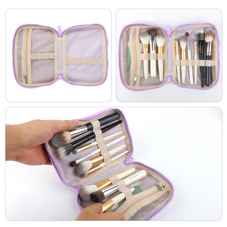 Youngshen 2024 Custom Silicone Cosmetic Organizer Bag Waterproof Makeup Case With Lining Portable Makeup Brush Holder Case