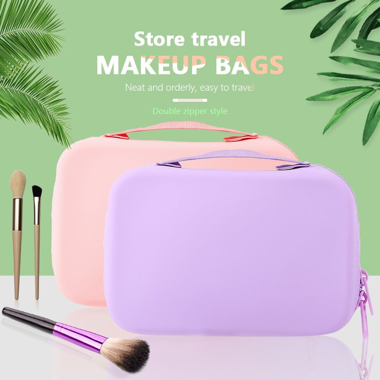 Youngshen 2024 Custom Silicone Cosmetic Organizer Bag Waterproof Makeup Case With Lining Portable Makeup Brush Holder Case