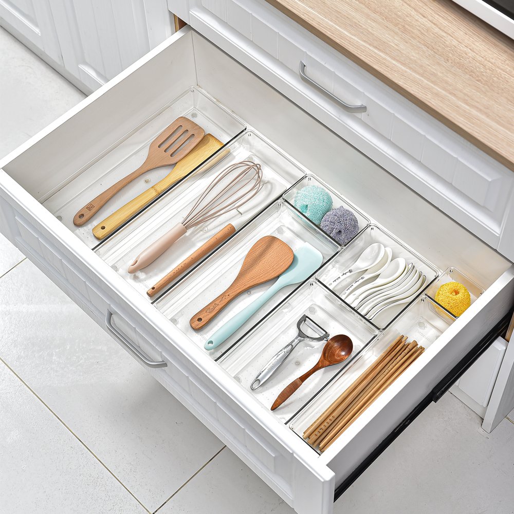 Drawer sorting storage box Kitchen cutlery division box Multifunctional stationery clutter organizing box