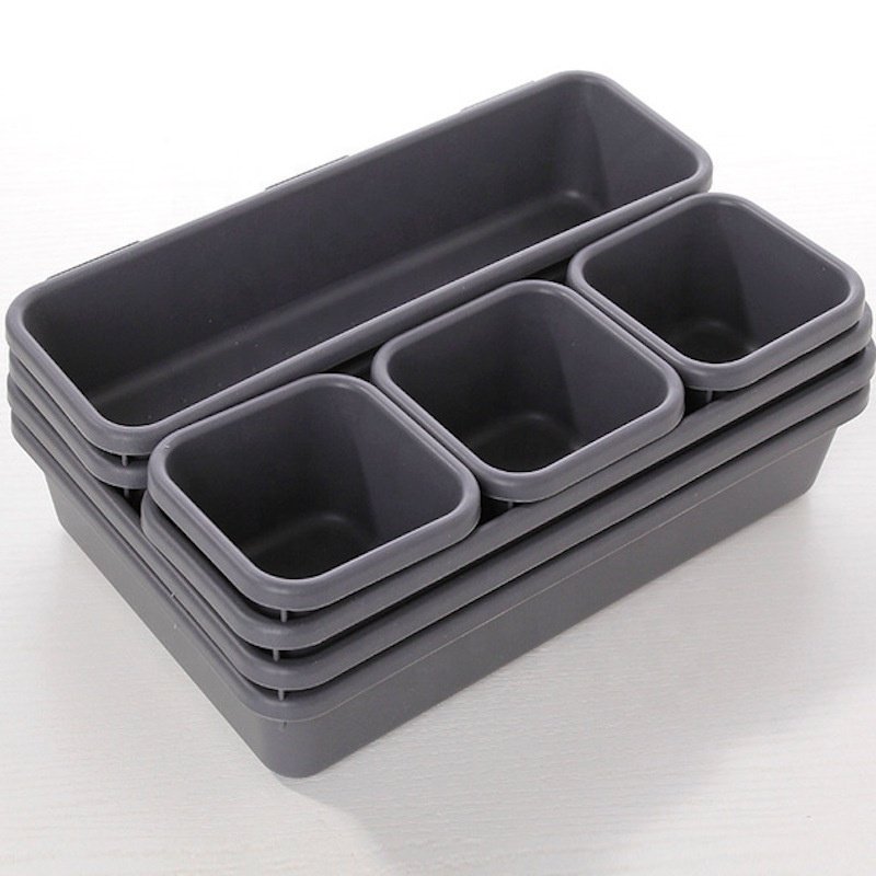 8cs Set Makeup Desk Drawer Divider Organizer Kitchen Bathroom Desktop Cosmetics Sundries Home Storage Box Bin Drawer Organizers