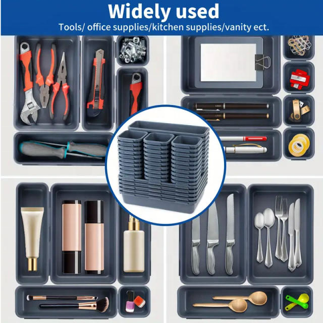 8cs Set Makeup Desk Drawer Divider Organizer Kitchen Bathroom Desktop Cosmetics Sundries Home Storage Box Bin Drawer Organizers