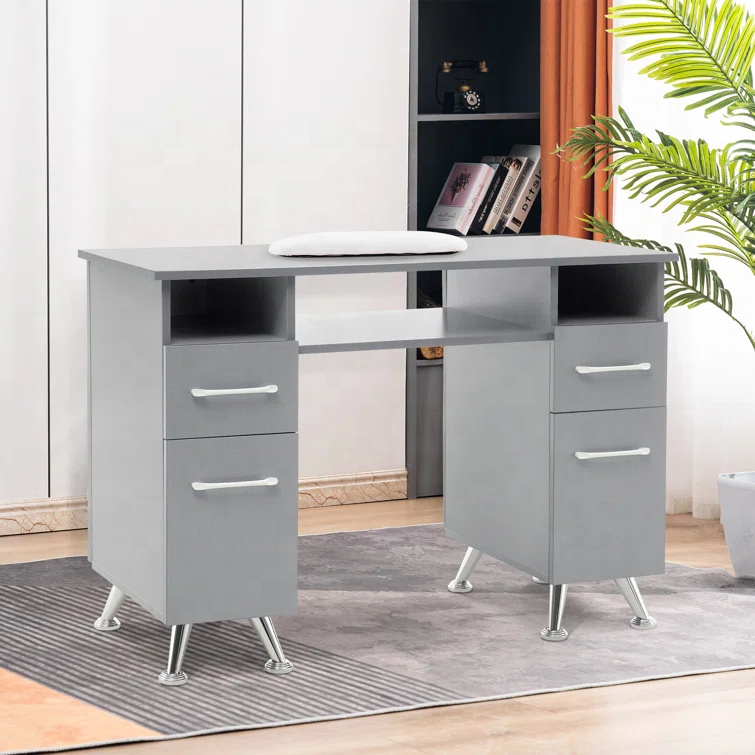 Workshop Outdoor Application Wooden Manicure Table Nail Makeup Desk with Drawers Storage Modern Design Beauty Salon Nail Table