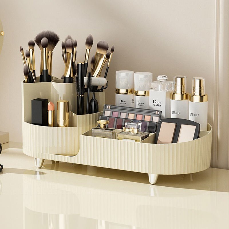 "Household Plastic 360 Rotating Holder Makeup Brush Container Organizer Cosmetic Storage Box "