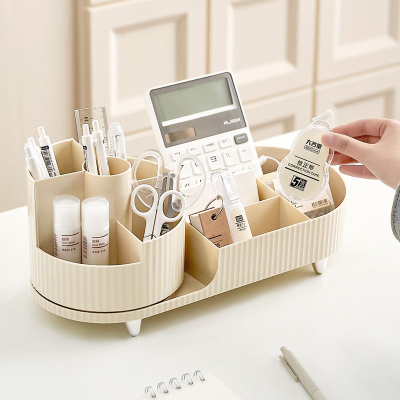 "Household Plastic 360 Rotating Holder Makeup Brush Container Organizer Cosmetic Storage Box "