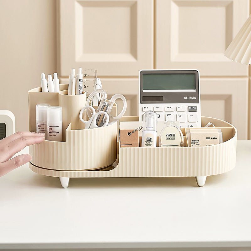 "Household Plastic 360 Rotating Holder Makeup Brush Container Organizer Cosmetic Storage Box "