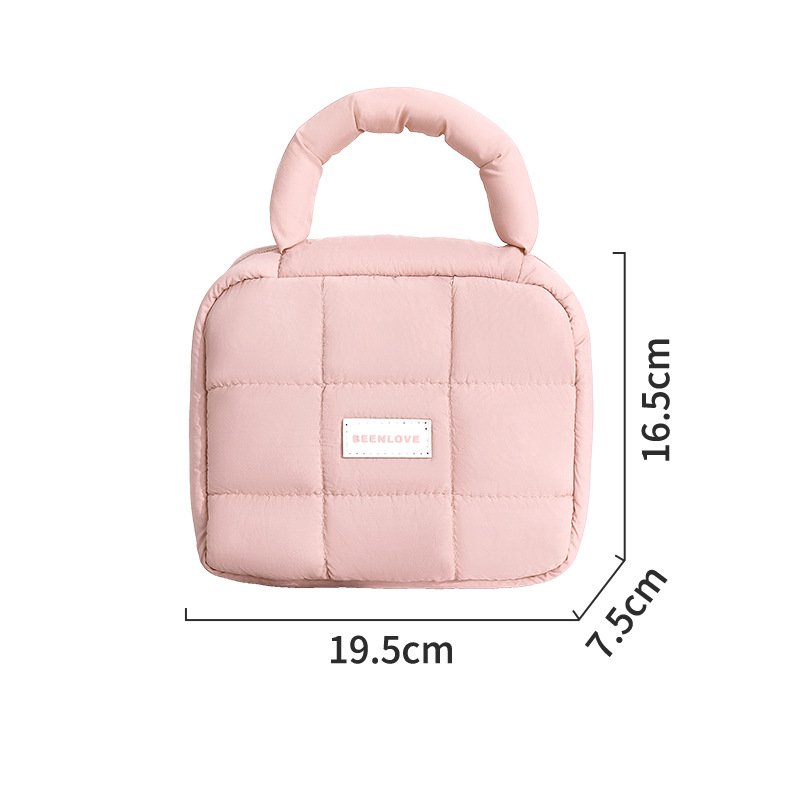 Custom Cosmetic Quilted Wash Pouch makeup Travel Bag Puff Puffer Puffy Padded Quilted Toiletry Cosmetic Make Up makeup Bag