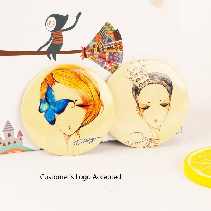 Round small cosmetic pocket mirrors wholesale small makeup mirror promotional gift custom logo mini mirror