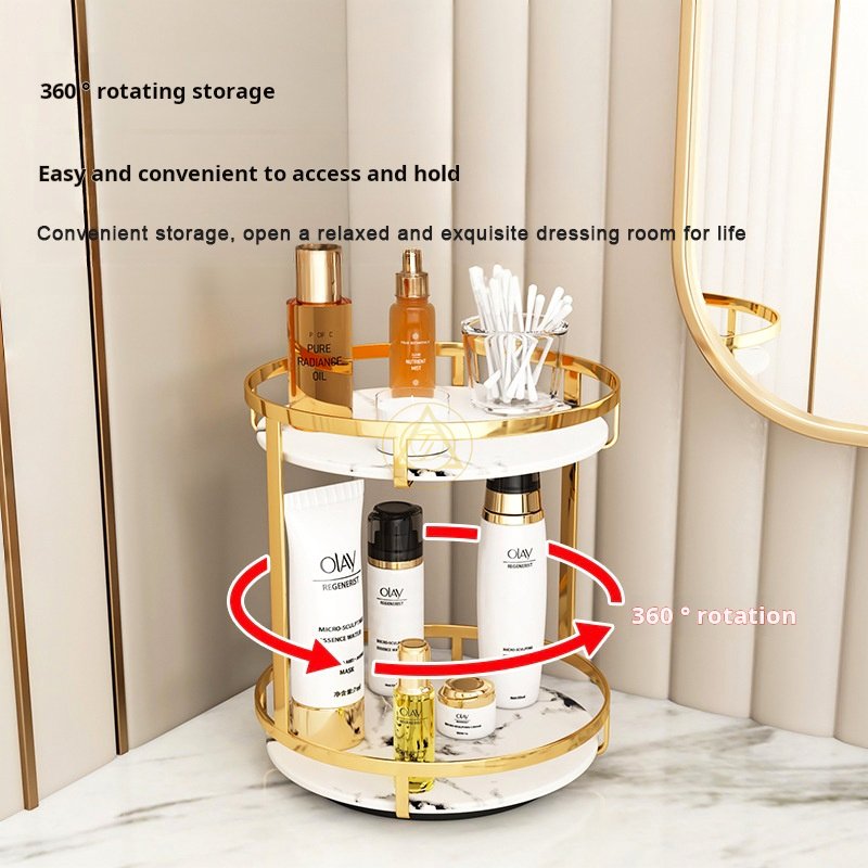 Vanity Spinning Dresser Holder Luxury Gold 3 Tier bathroom Shelf 360 Rotating Makeup Organizer Cosmetic Storage Display Rack