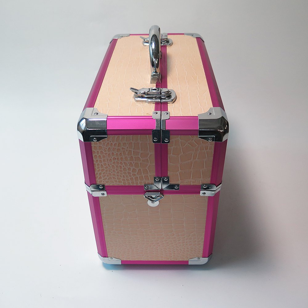 Female Travel Kit Bag Makeup Carrying Case Quality Travel Brush Make Up Box Aluminum Alloy Travel Makeup Bag Cosmetic Bag