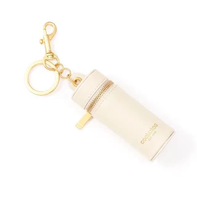 Leather Zipper Lipstick Case with Keychain Chapstick Holder Keyring Women Lipstick Organizer