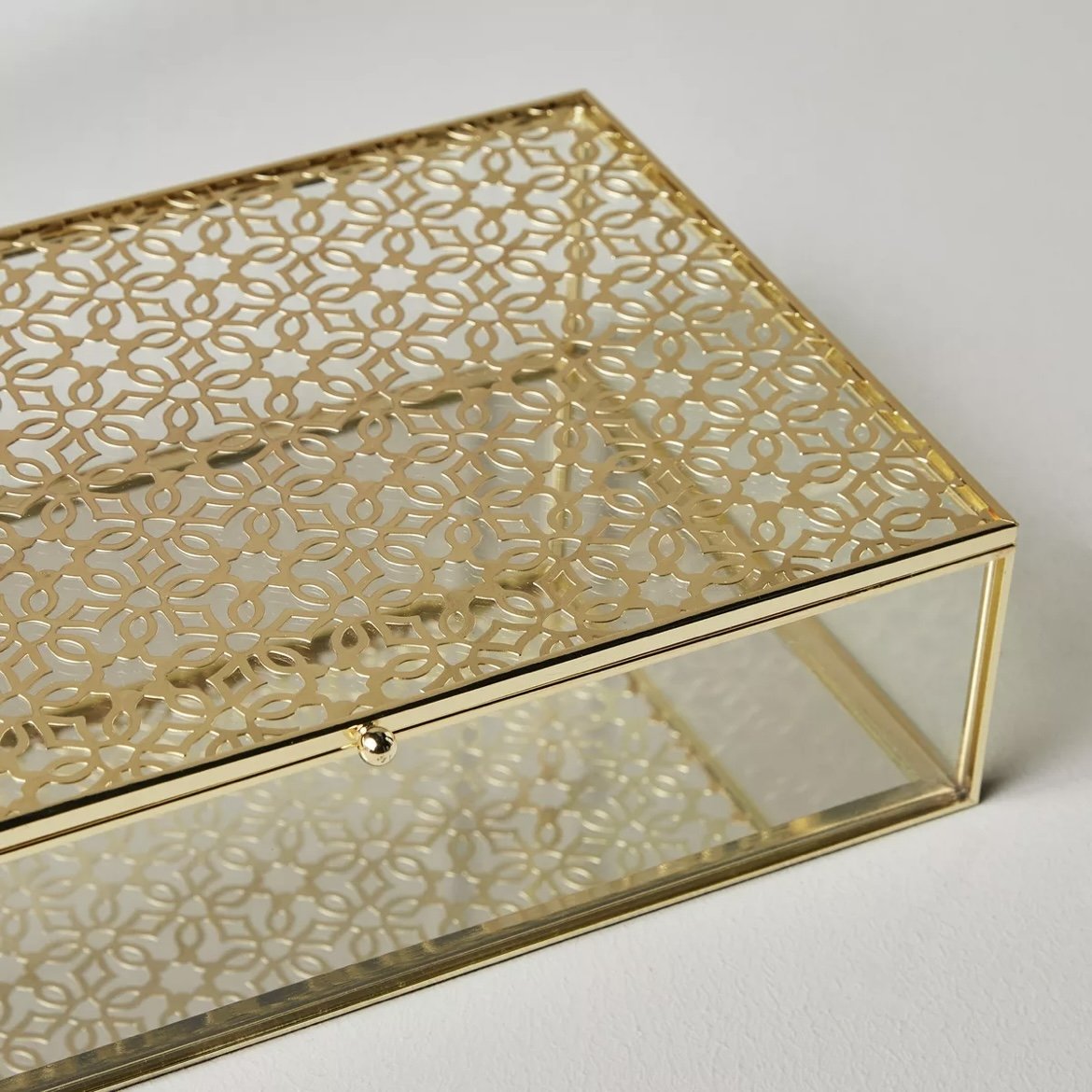 Glass Jewelry Storage Box with Mirror Base Elegant Jewellery Organizer and Accessories Storage Box