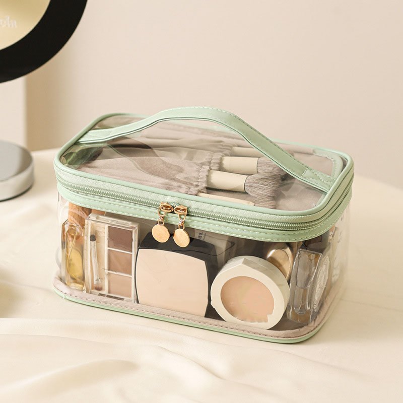 Custom Waterproof Portable Clear Zipper Makeup Pouch Organizers Travel Cosmetic Bag