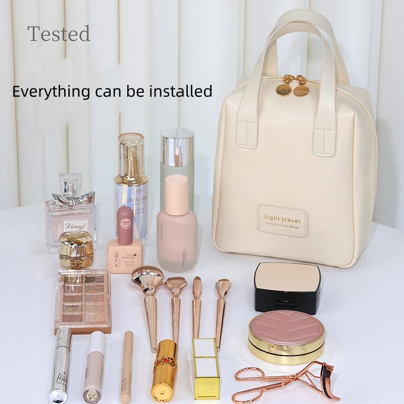 New Design Women Pu Leather Toiletry Bag Waterproof Lady Cosmetic Pouch Bag Portable Travel Makeup Pouch Organizers Bag Low MOQ