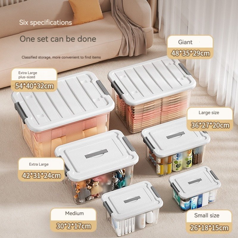 Box & Bin Household Item Container Makeup Organizer Plastic Home Organization Transparent Bedroom Finishing Storage Boxes