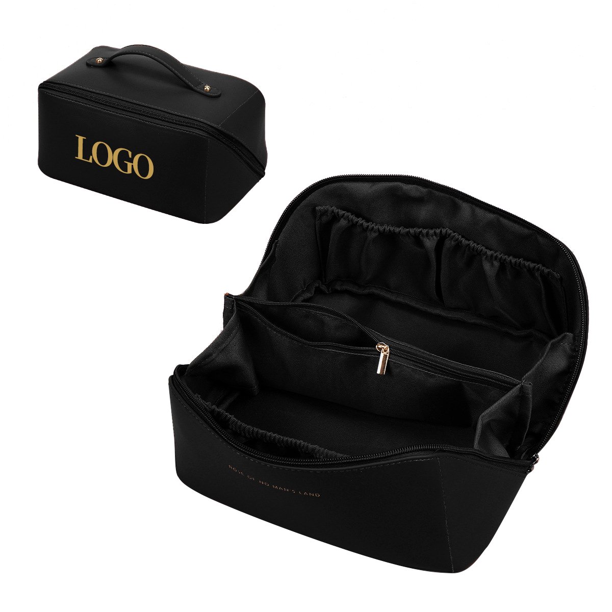 new bride large capacity beige genuine leather luxury casual pillow wash toiletry pouch makeup cosmetic bag for women ladies