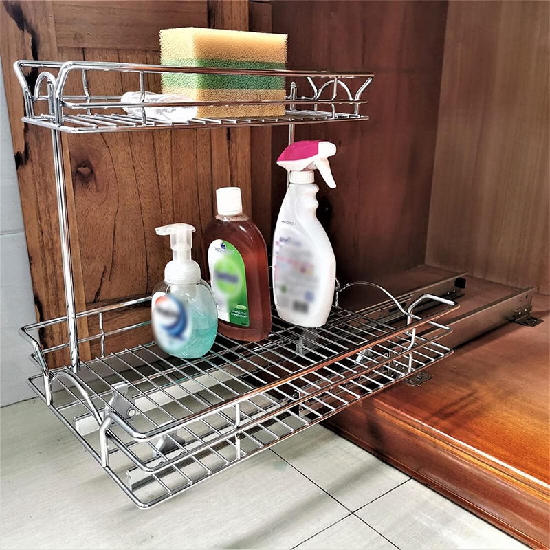 Professional Factory High Quality 2 Tier 2Pack Under Sink Organizers And Storage Cabinet Shelf Organizer