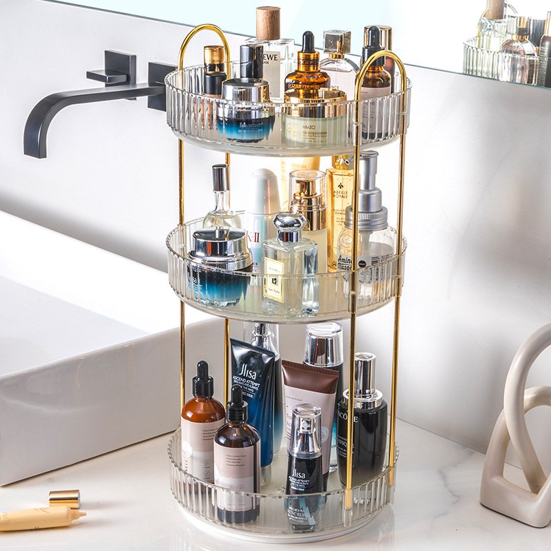360 Degrees Rotating makeup Perfume organizer For Bathroom Vanity Shelf Countertop Cosmetics Storage Box