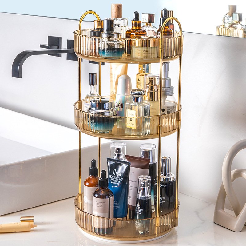 360 Degrees Rotating makeup Perfume organizer For Bathroom Vanity Shelf Countertop Cosmetics Storage Box