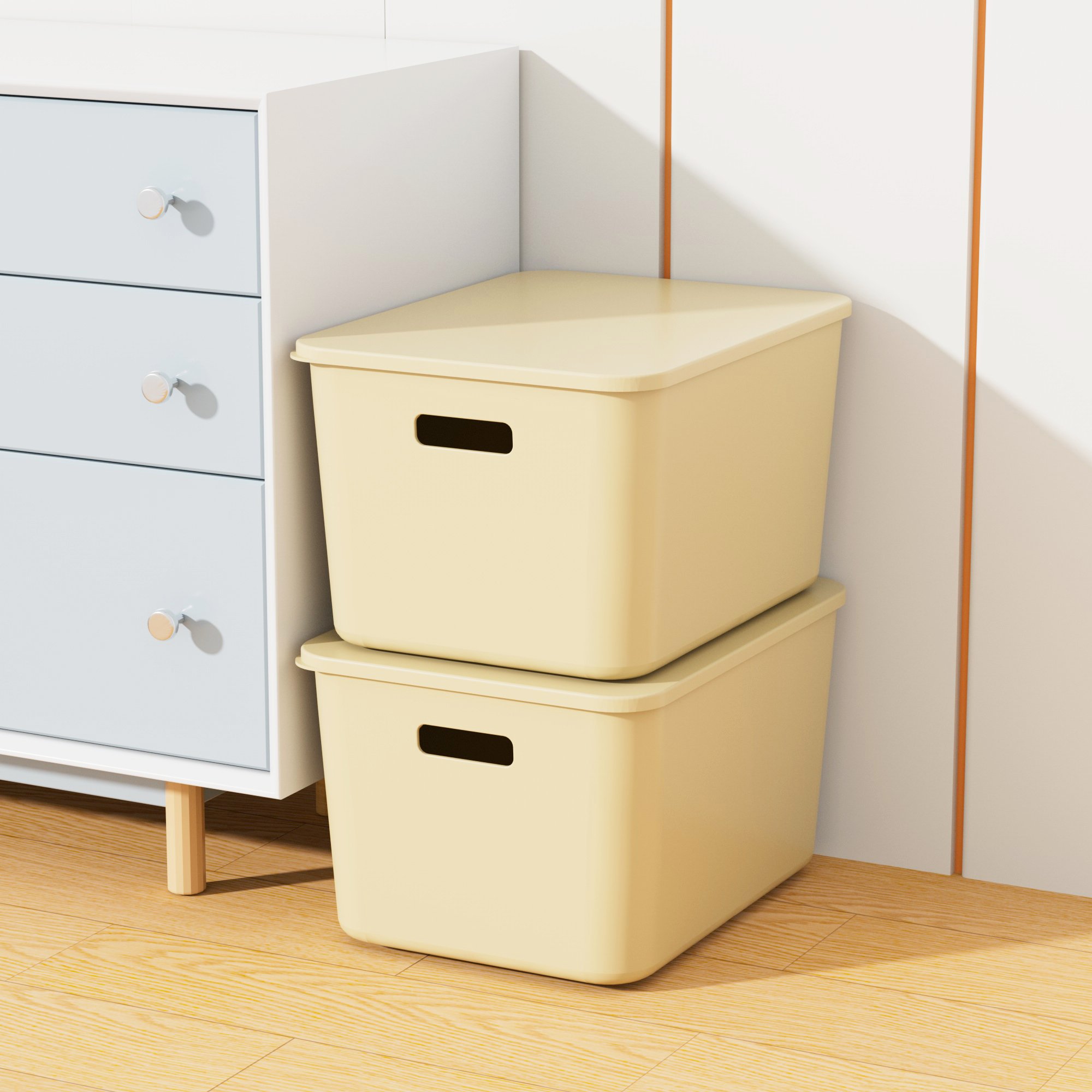 Organizer Collection Baskets with Handle Space Saving Multi-purpose Storage Box