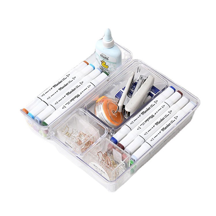 Multiple Sizes Bathroom Vanity Cosmetic Makeup Trays Dresser Desk Drawer Dividers Drawer Organizer Set