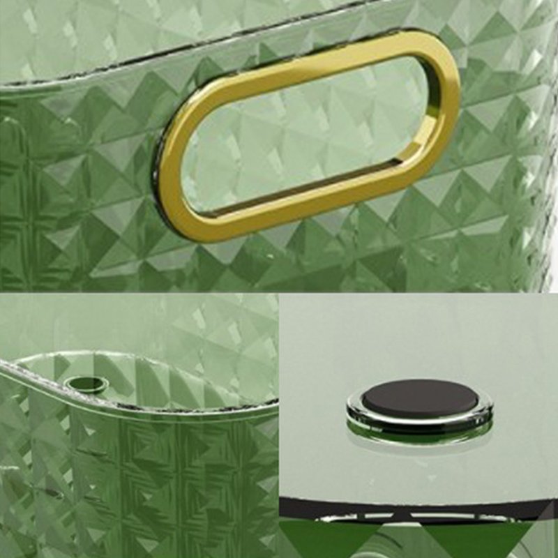 Diamond Pattern Clear Desktop Bathroom Cosmetic Storage Basket Makeup Organizer Home Sundries Storage Box