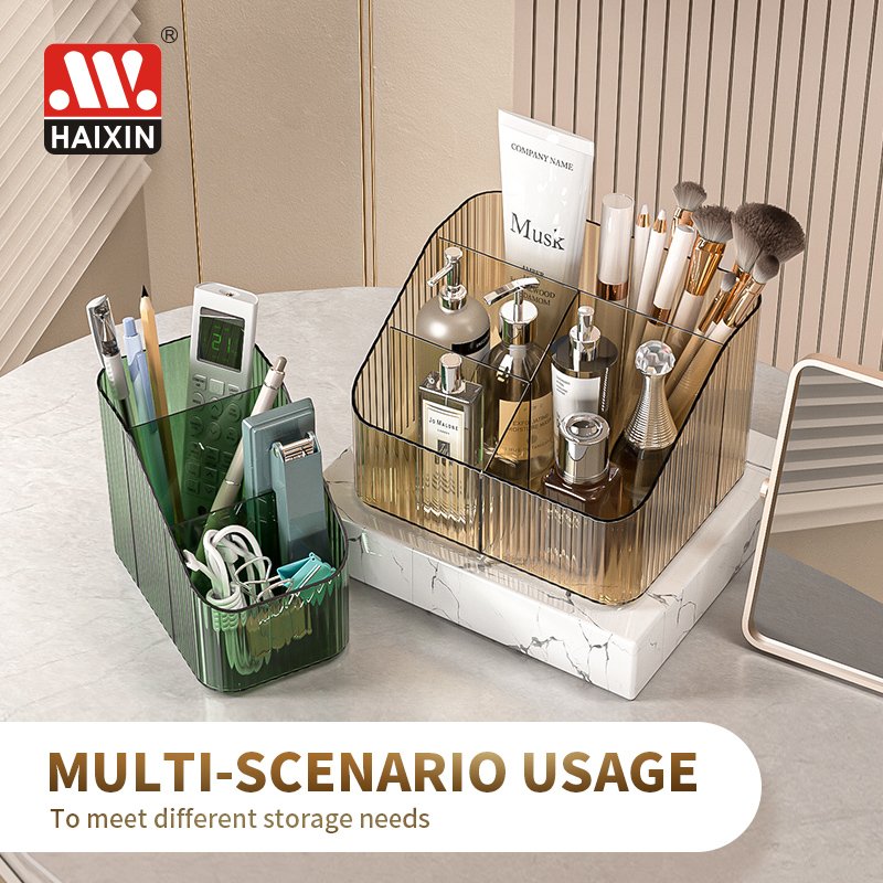 Bathroom office desk table stationery container cable cosmetic brush basket makeup bins pen holder box plastic storage organizer