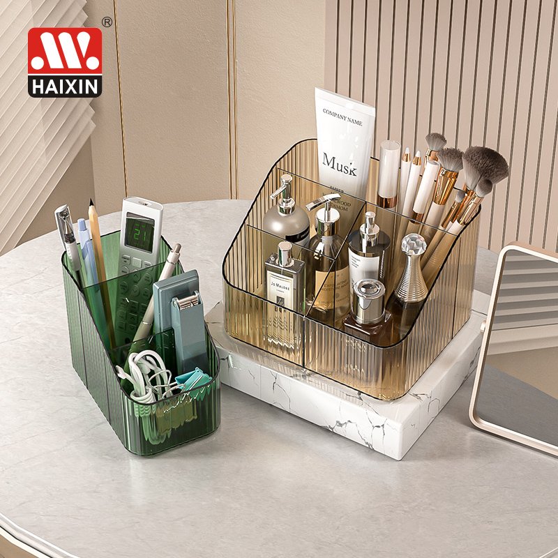 Bathroom office desk table stationery container cable cosmetic brush basket makeup bins pen holder box plastic storage organizer