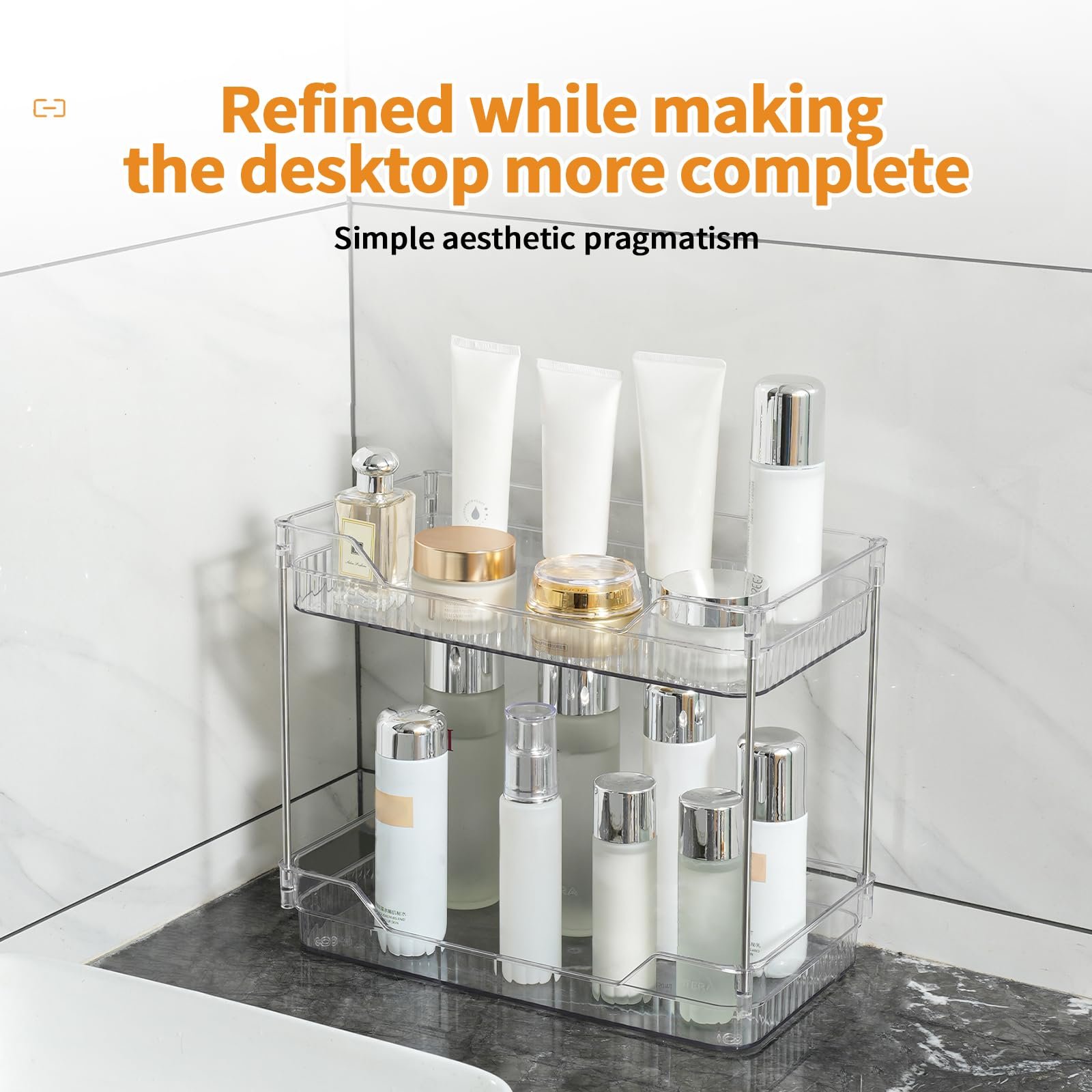 Hot Sale Quality Clear Bathroom Counter Organizer Skincare Organizers Makeup Organizer