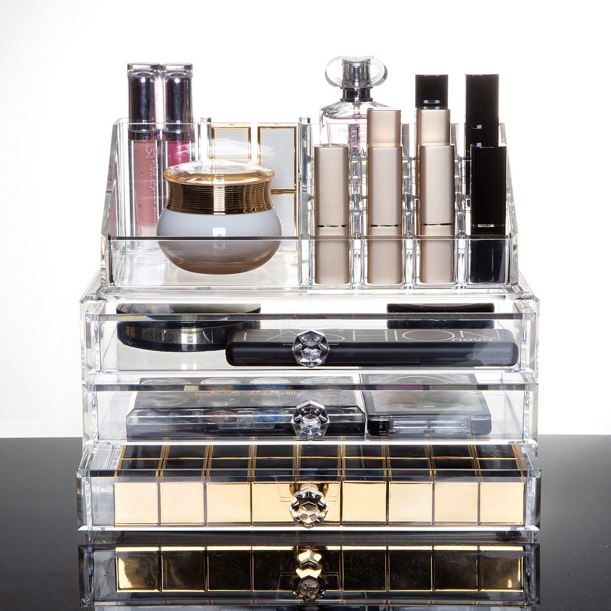 New Product Explosion MakeUp Brush Perfume Holder Countertop Cosmetic Display Cases Skin Vanity Box With High Quality Custom