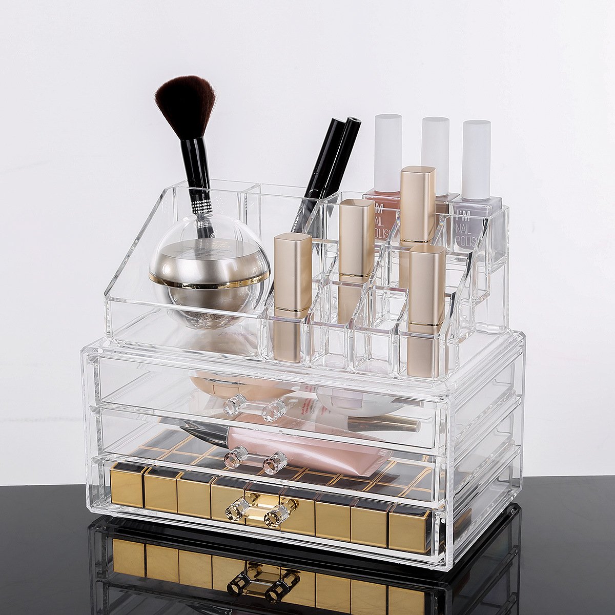 New Product Explosion MakeUp Brush Perfume Holder Countertop Cosmetic Display Cases Skin Vanity Box With High Quality Custom