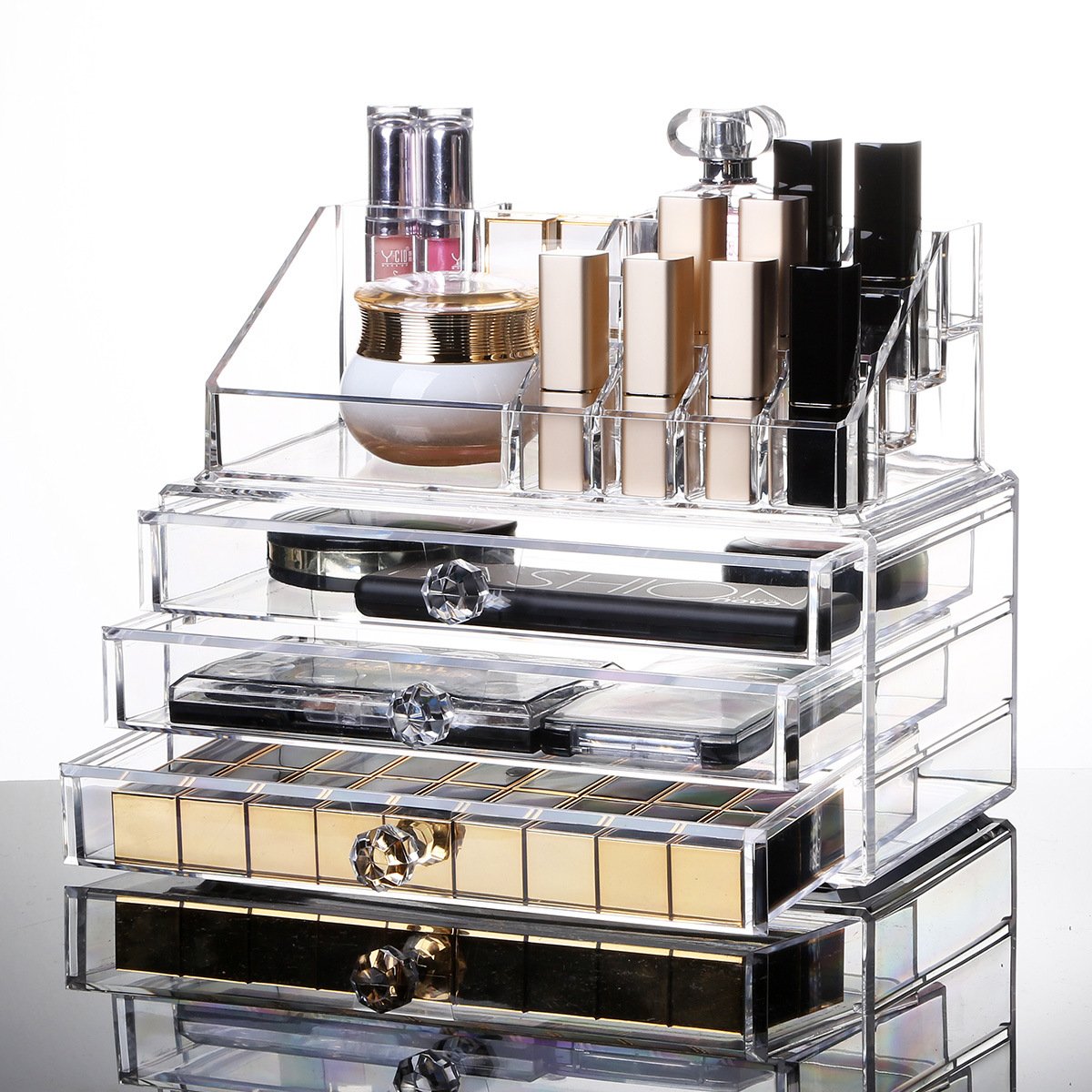 New Product Explosion MakeUp Brush Perfume Holder Countertop Cosmetic Display Cases Skin Vanity Box With High Quality Custom