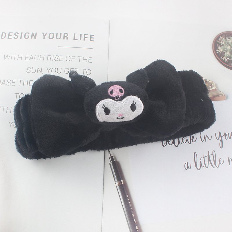 New Release Hairbands Kuromi Plush Bow Headbands Accessories Sanrio Plush Home Makeup Hair Accessories