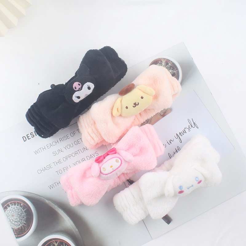 New Release Hairbands Kuromi Plush Bow Headbands Accessories Sanrio Plush Home Makeup Hair Accessories