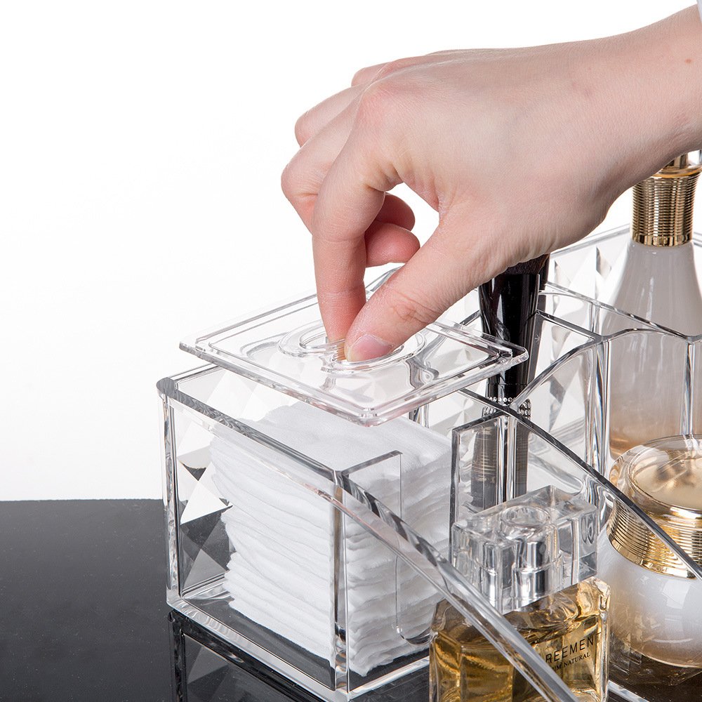 Factory Best Acrylic Makeup Cosmetic Display Cases Skincare Organizers For Vanity With Best Quality