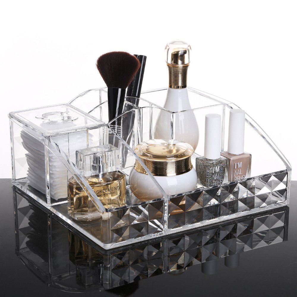 Factory Best Acrylic Makeup Cosmetic Display Cases Skincare Organizers For Vanity With Best Quality