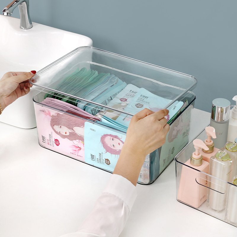 Chenyi High Quality Plastic Storage Bin for Perfume Makeup Dustproof Clear Cosmetic Storage Containers for Dorm Bathroom Dresser