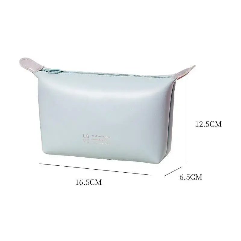 PU leather large opening capacity travel cosmetic bag zipper toiletry makeup bag multi-function travel make up bag