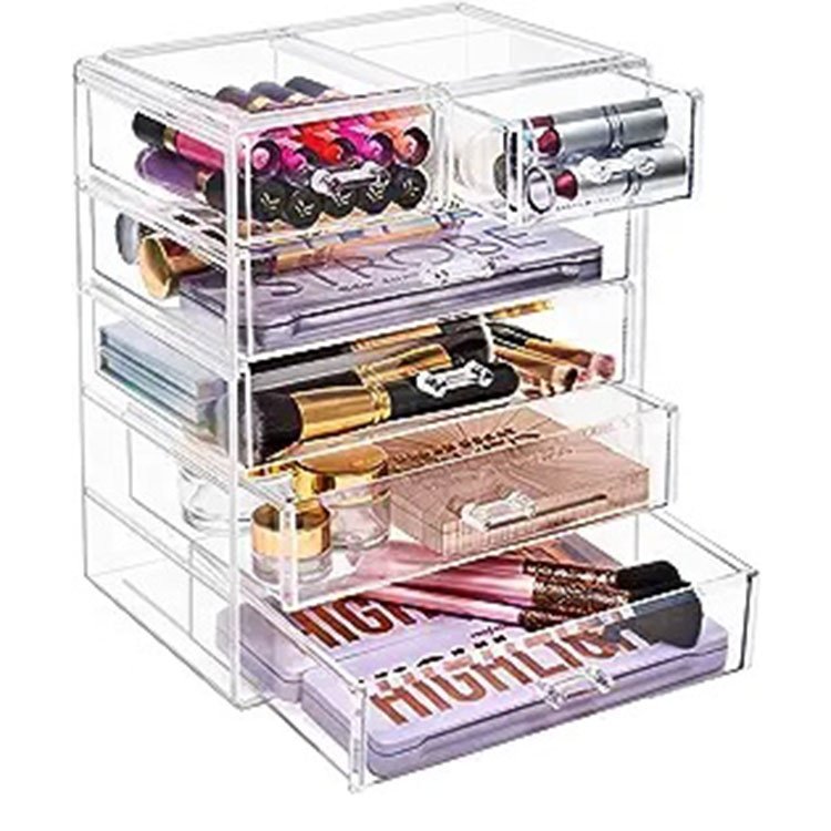 High quality multipurpose customized clear acrylic makeup brush organizer and acrylic storage display box for makeups