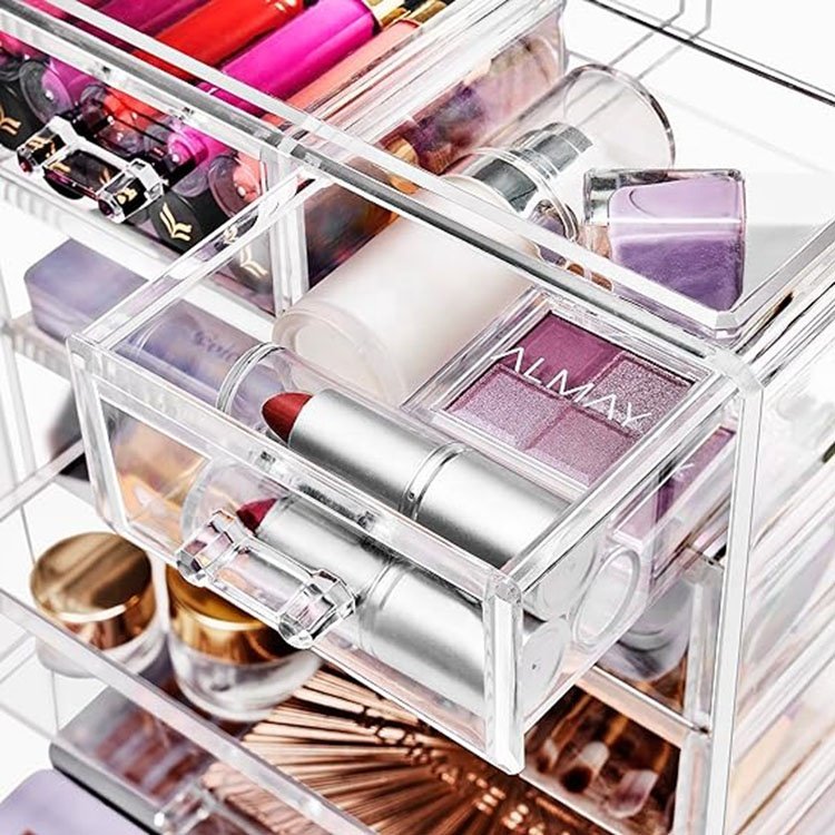 High quality multipurpose customized clear acrylic makeup brush organizer and acrylic storage display box for makeups