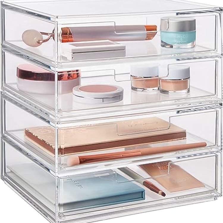 High quality multipurpose customized clear acrylic makeup brush organizer and acrylic storage display box for makeups