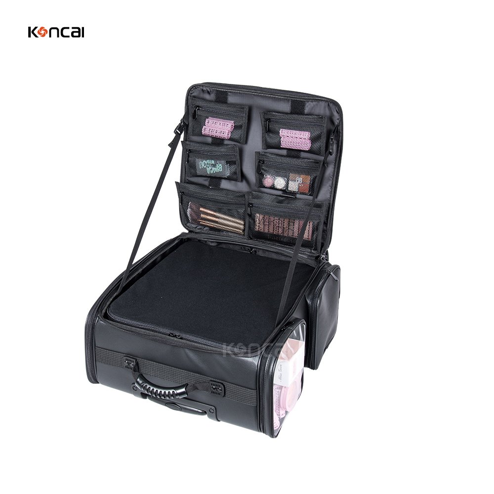 KONCAI Cosmetic make up accessories travel suitcase vanity box organizers makeup brush case