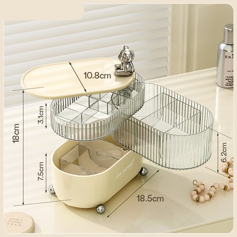 New Cosmetic Storage Tray 360 Rotating Makeup Organizer Small Storage & Organizer Desk Organizer Box