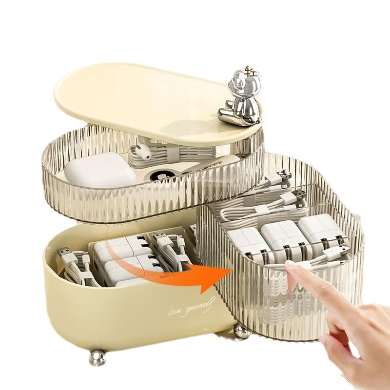 New Cosmetic Storage Tray 360 Rotating Makeup Organizer Small Storage & Organizer Desk Organizer Box