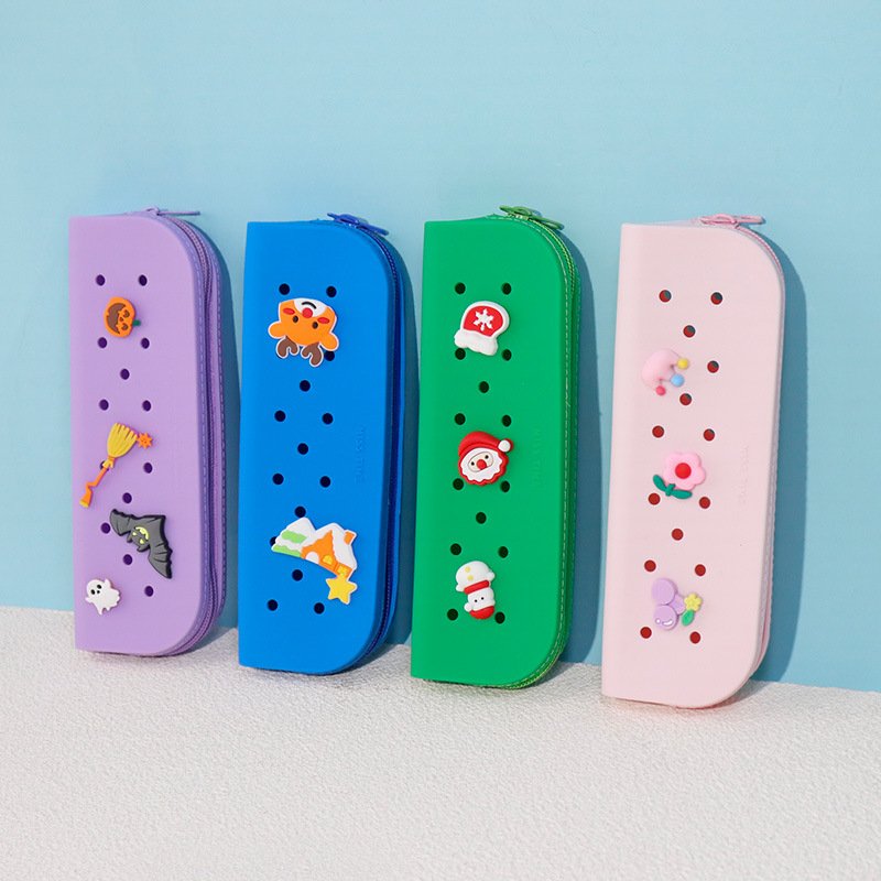 Silicone Pencil Case Breathable Pencil Pouch Aesthetic Cute Student Pencil Bag Durable Stationery Bag creative pen case